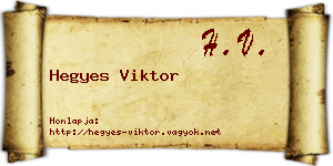 Hegyes Viktor névjegykártya